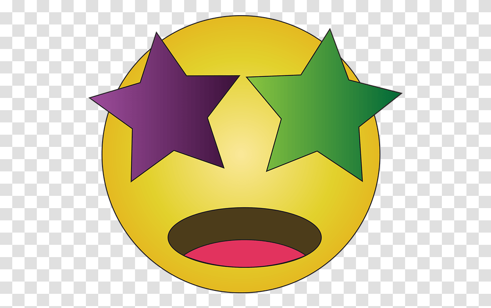 Starry Eyed Emoji Emoticon Circle, Symbol, Star Symbol Transparent Png