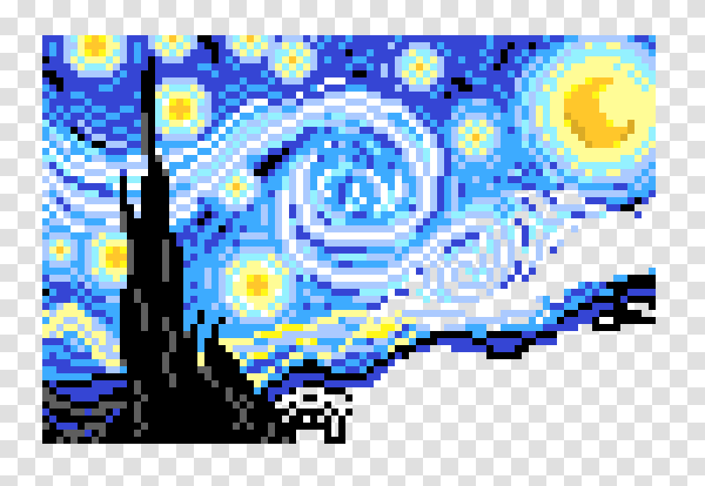 Starry Night Part Pixel Art Maker, Rug, QR Code, Mosaic Transparent Png