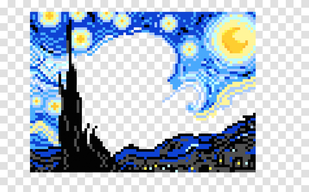Starry Night Pixel Art Maker, Pattern, Mosaic Transparent Png