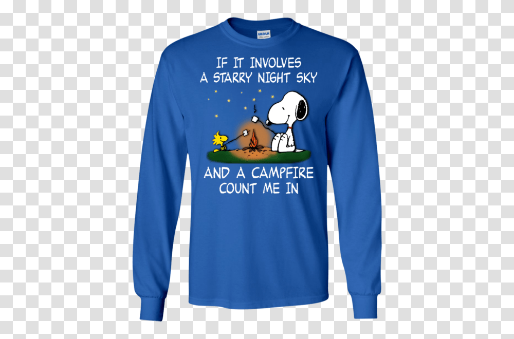 Starry Night Sky And A Campfire T Shirt, Sleeve, Apparel, Long Sleeve Transparent Png