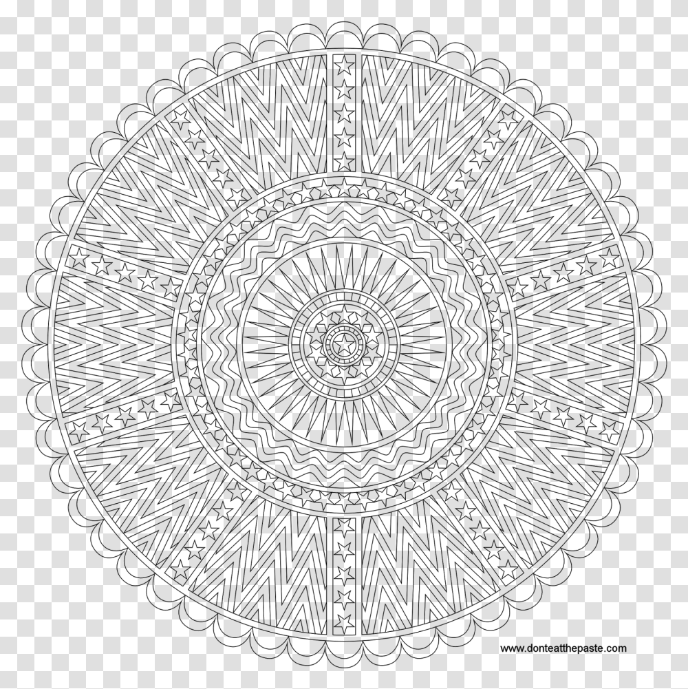 Stars And Stripes Mandala To Print And Color Available Omensetter's Luck, Gray, World Of Warcraft Transparent Png