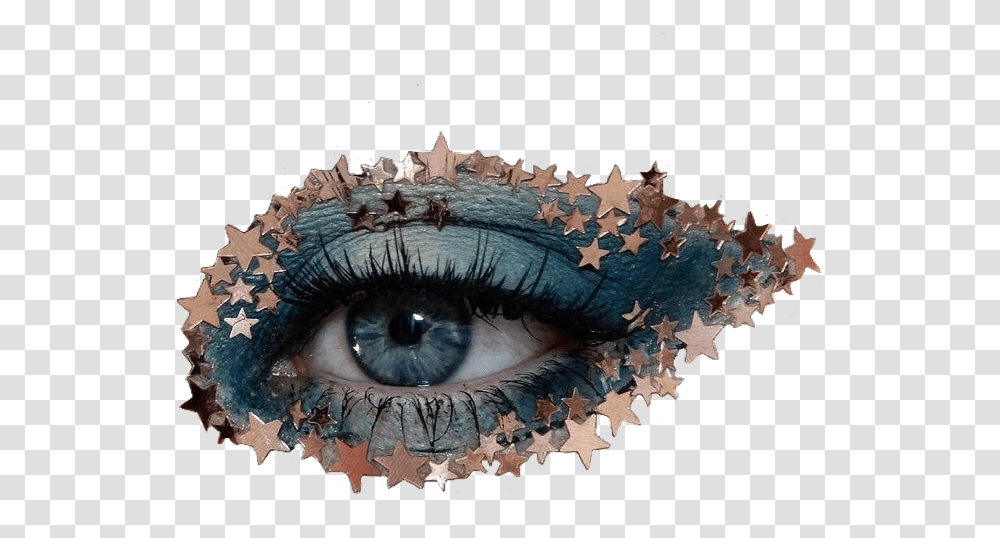 Stars Blue Eyeshadow Pngs Love Aesthetic Blue Eyes, Crowd, Art, Photography, Carnival Transparent Png