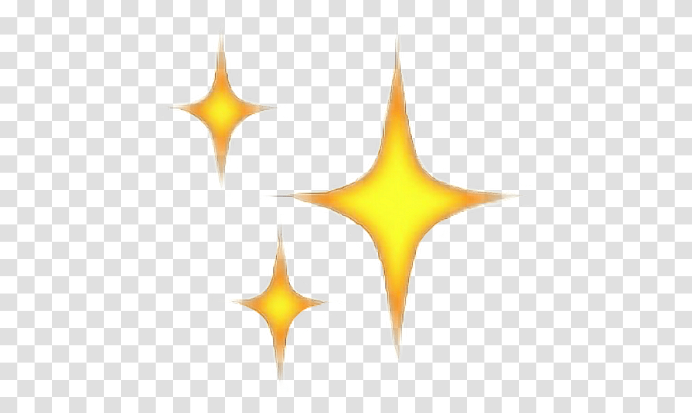 Stars Emoji Sparkle Yellow Glitter Featurethis Featurem, Star Symbol, Sea Life, Animal, Lamp Transparent Png