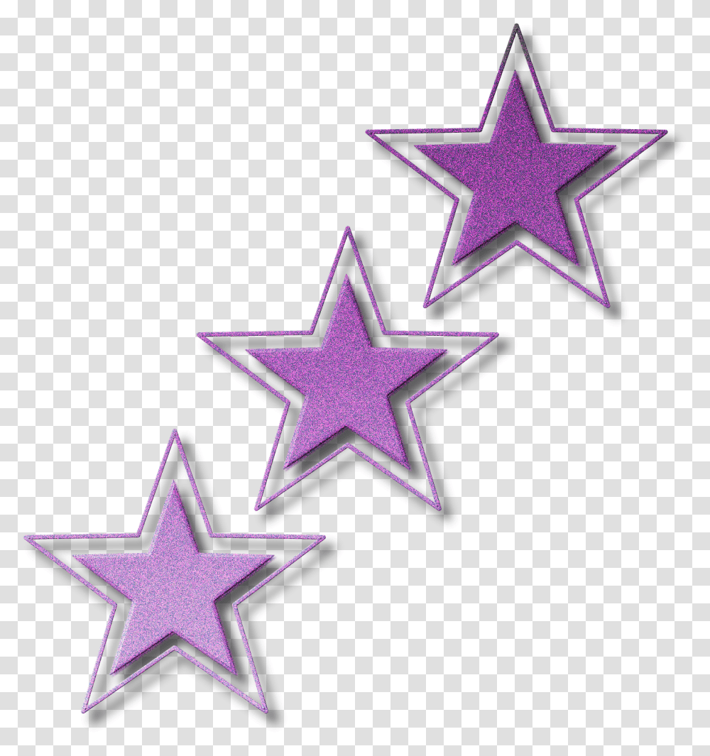 Stars Glitter Type Clip Glitter Purple Star, Star Symbol, Cross Transparent Png