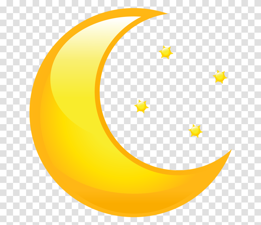 Stars Moon And Stars, Banana, Fruit, Plant, Food Transparent Png