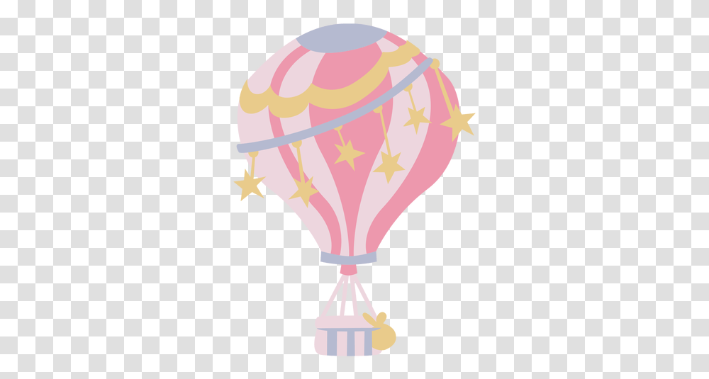 Stars Pink Hot Air Balloon & Svg Vector File Hot Air Ballooning, Aircraft, Vehicle, Transportation, Lamp Transparent Png