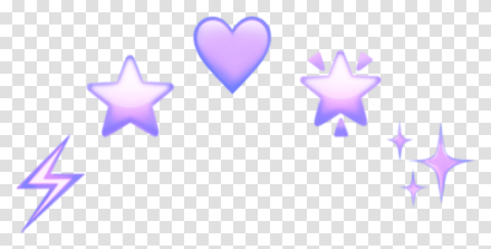 Stars Tumblr Aesthetic Purple Heart Crown, Star Symbol, Bird, Animal Transparent Png