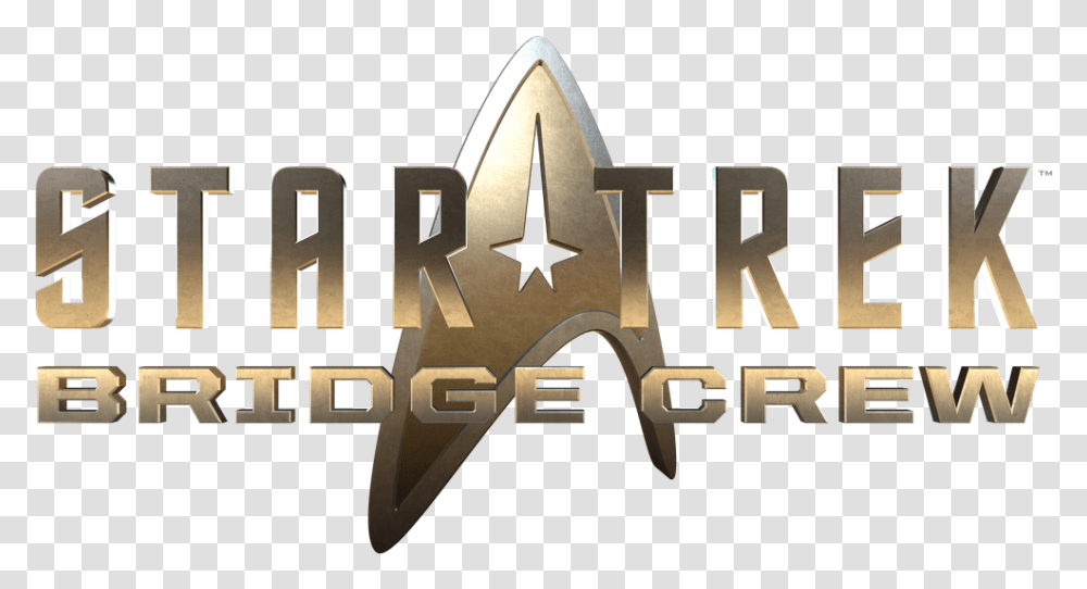 Starship Enterprise 01 Of Star Trek Bridge Crew Logo Graphic Design, Symbol, Trademark, Star Symbol, Text Transparent Png