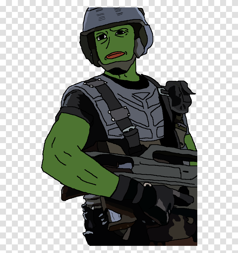 Starship Troopers Pepe Download Pepe Frog Starship Troopers, Helmet, Person, Military Uniform Transparent Png