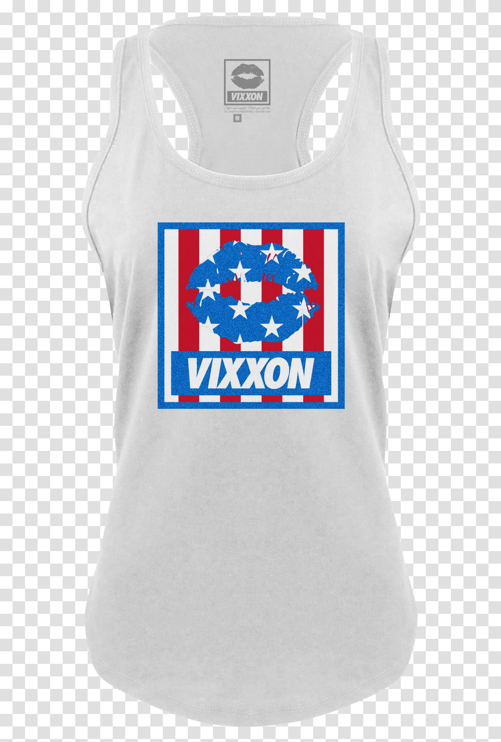 Starsstripes And Lips Vixxon Tank Active Tank, Clothing, Apparel, Logo, Symbol Transparent Png