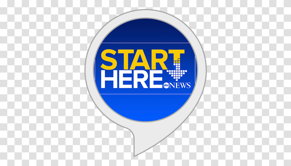 Start Here From Abc News Circle, Label, Text, Sticker, Symbol Transparent Png