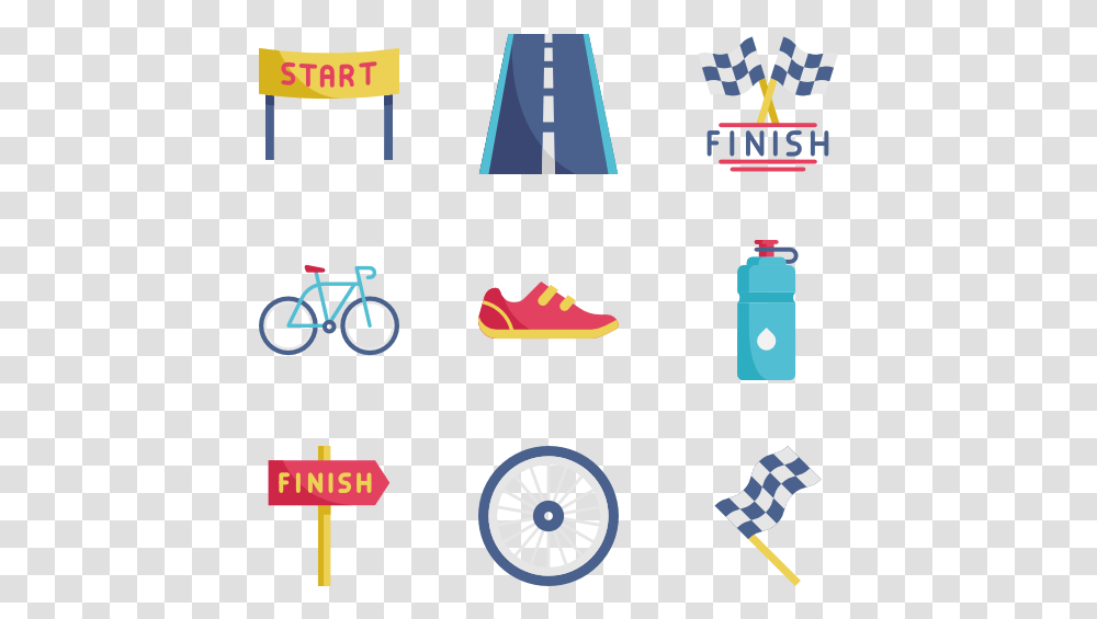 Start Line Flat Icon, Apparel, Bicycle, Vehicle Transparent Png