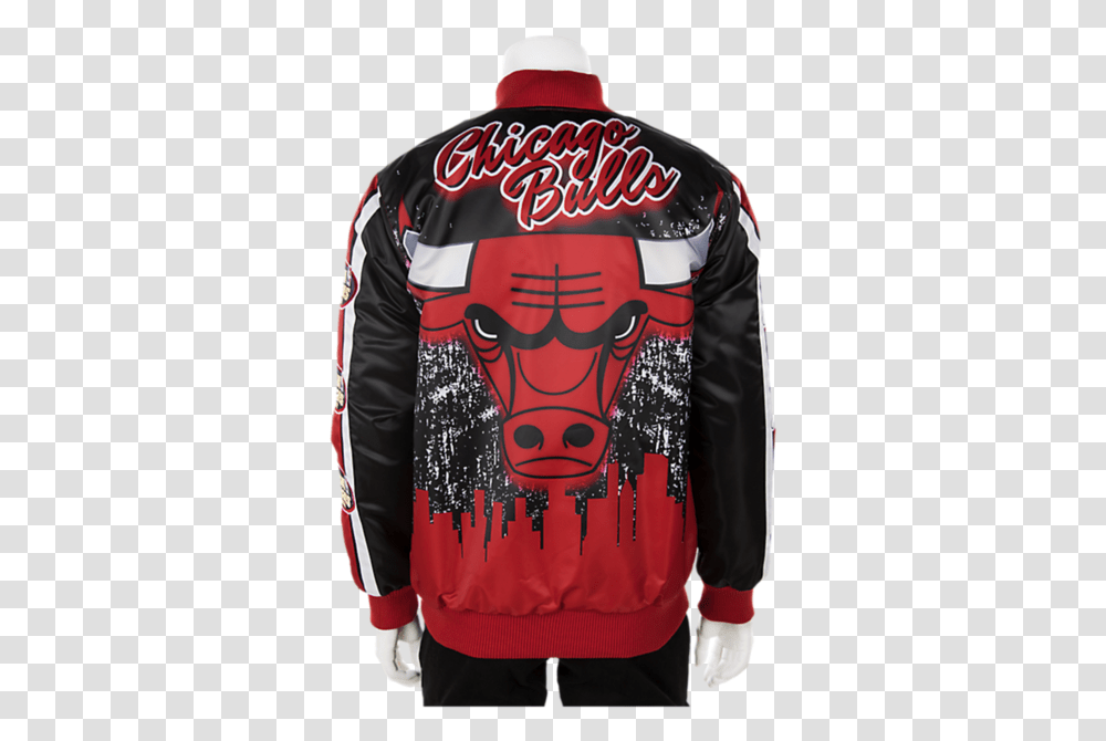 Starter Chicago Bulls Christmas Satin Jacket Long Sleeve, Clothing, Apparel, Coat, Sweatshirt Transparent Png