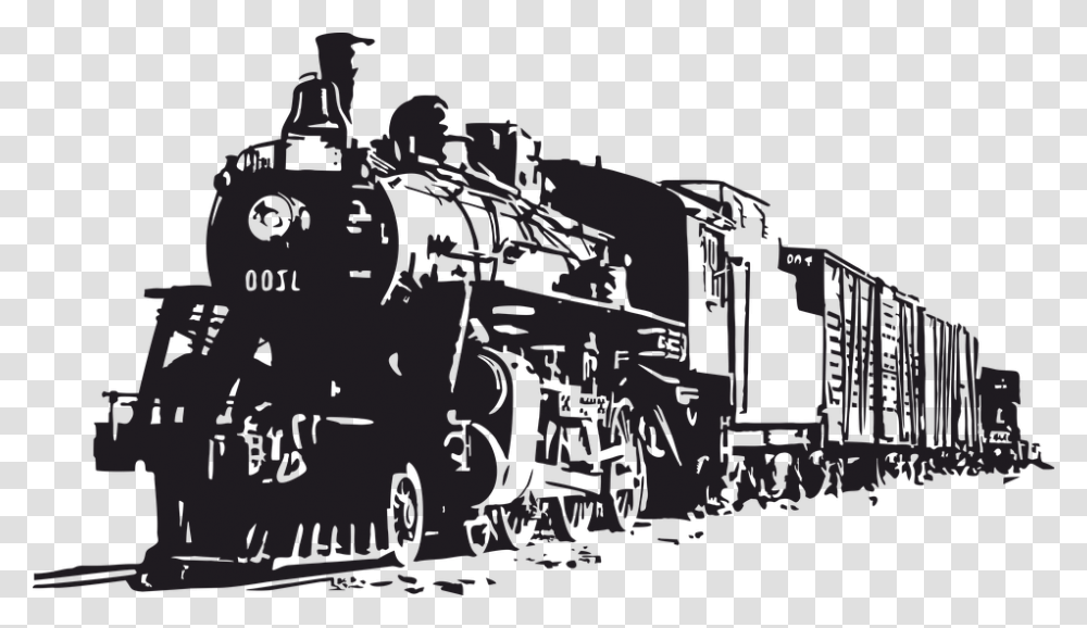 Stary Train Travel Historical Railway Transport Black And White Train, Military Uniform, Army, Armored, Vehicle Transparent Png