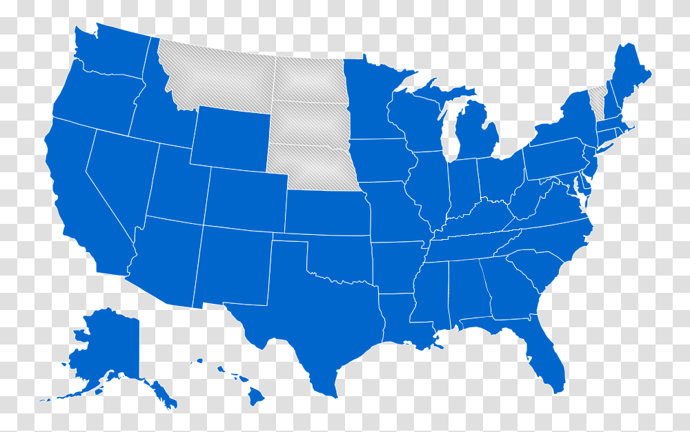 State Connections Map Blue United States Map, Diagram, Plot, Atlas, Nature Transparent Png