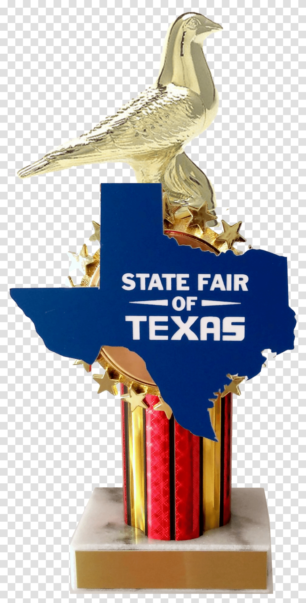 State Fair Pigeon Trophy With State Cutout Trophy Schoppy Trophy Pigeon, Bird, Animal, Logo Transparent Png