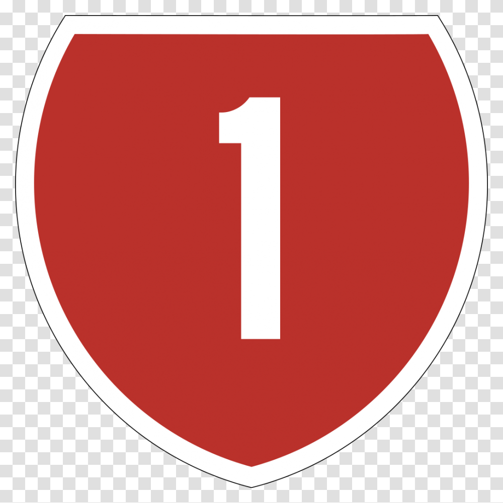 State Highway 1 Nz New Zealand Highway Shield, Text, Number, Symbol Transparent Png