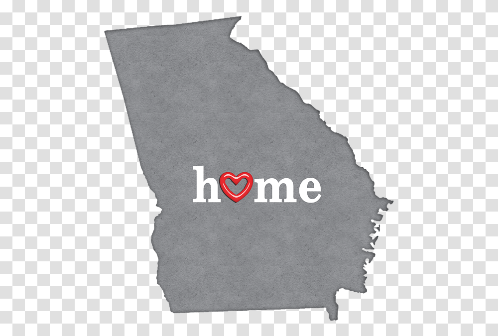 State Map Outline Georgia With Heart In Home, Cushion, Pillow, Paper, Hand Transparent Png