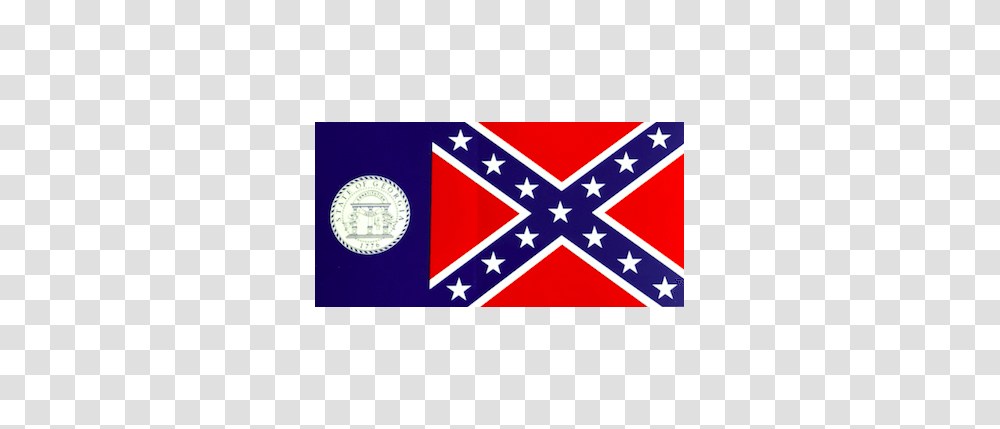 State Of Georgia Flag With Confederate Flag Sticker The Dixie Shop, Id Cards, Document Transparent Png