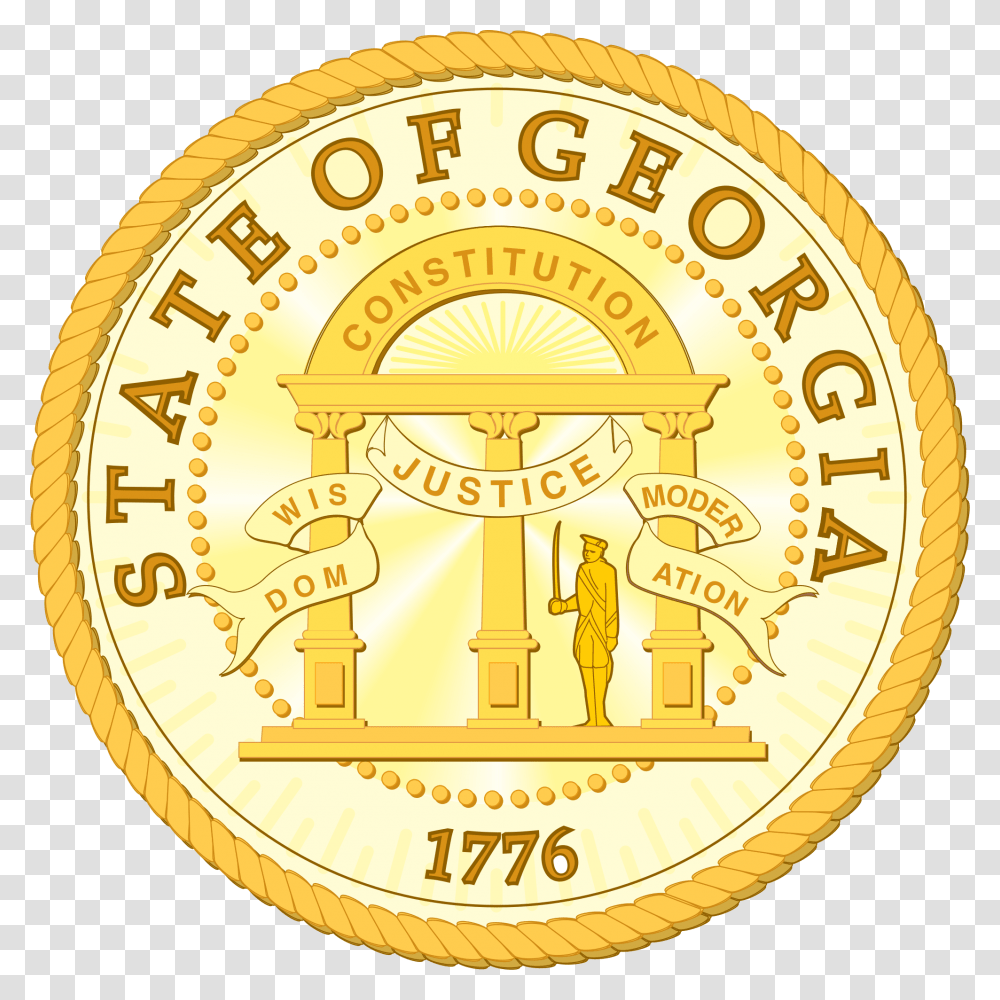 State Of Georgia Seal Image Attorney General Logo Georgia, Gold, Coin, Money Transparent Png