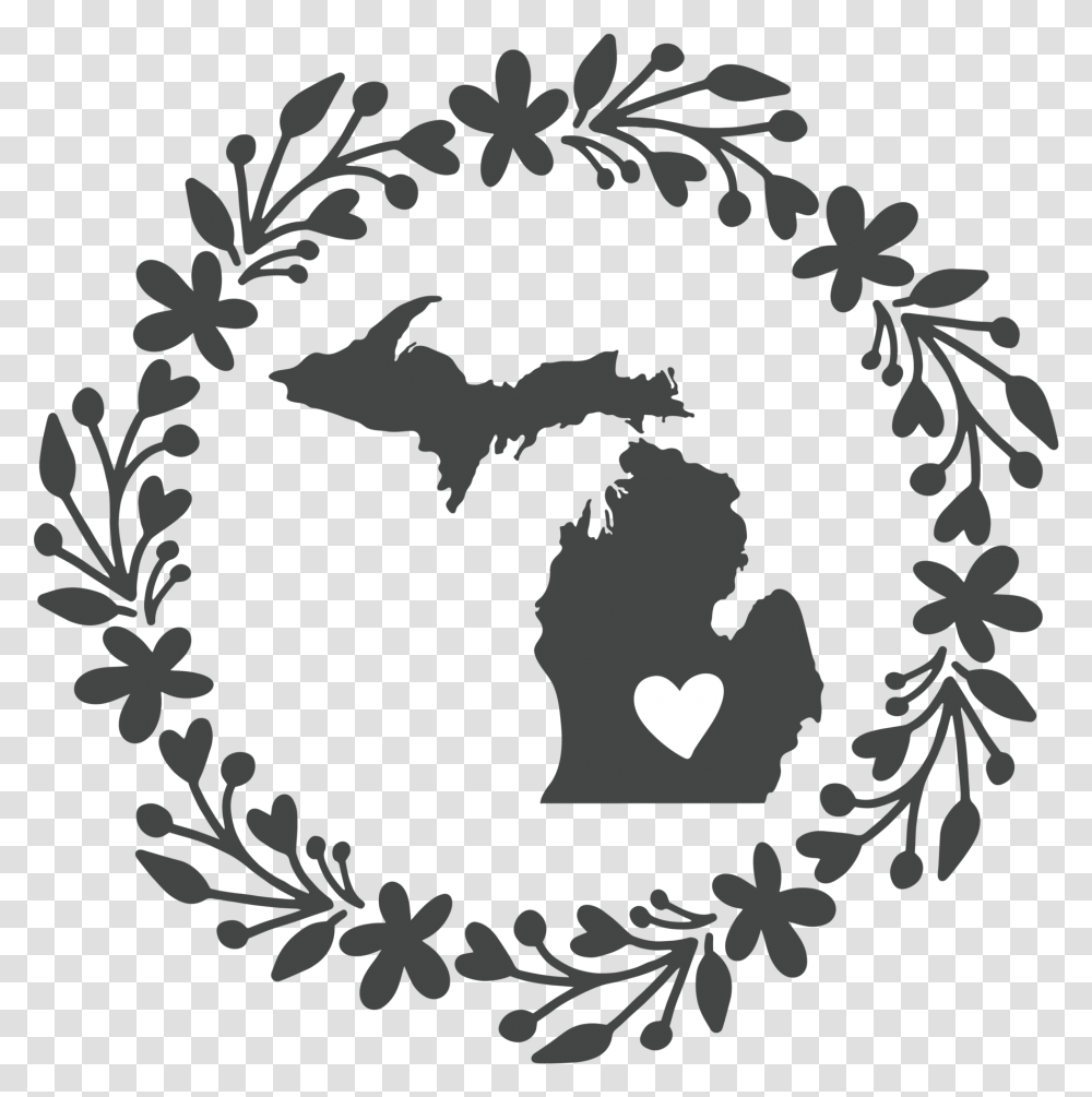 State Of Michigan Download Traverse City Michigan Heart, Floral Design Transparent Png