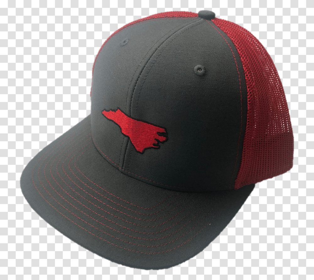 State Of North Carolina Red And Grey Mesh Adjustable Baseball Cap, Apparel, Hat Transparent Png