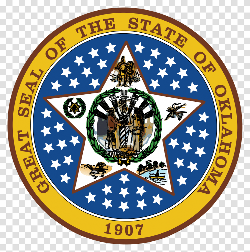 State Seal For Oklahoma, Logo, Trademark, Badge Transparent Png
