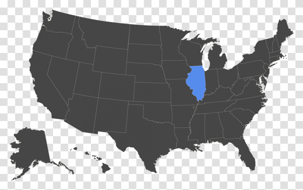 Statemap Illinois Trump Electoral College Win, Diagram, Atlas, Plot, Person Transparent Png
