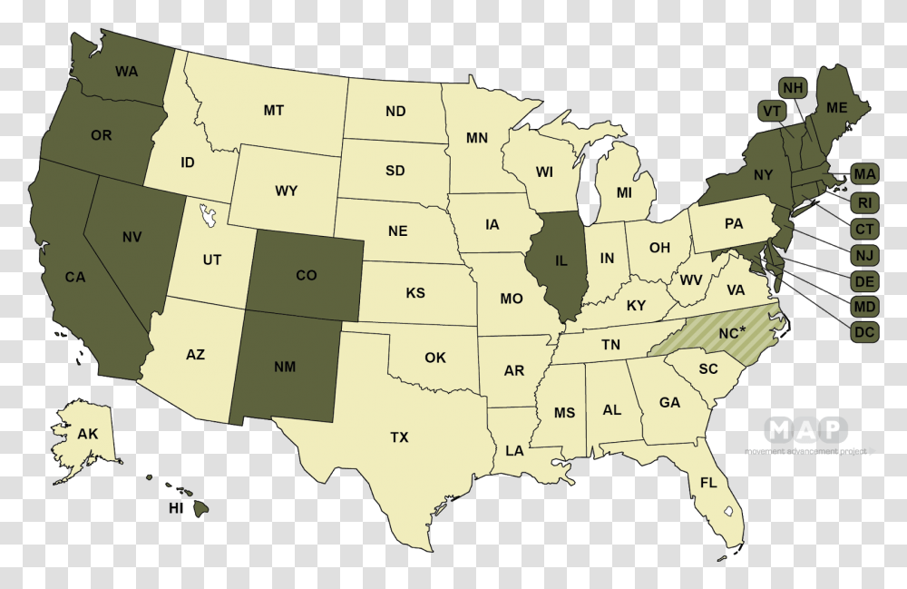 States In Green Have Laws On The Books Banning Conversion Conversion Therapy Legal, Map, Diagram, Plot, Atlas Transparent Png