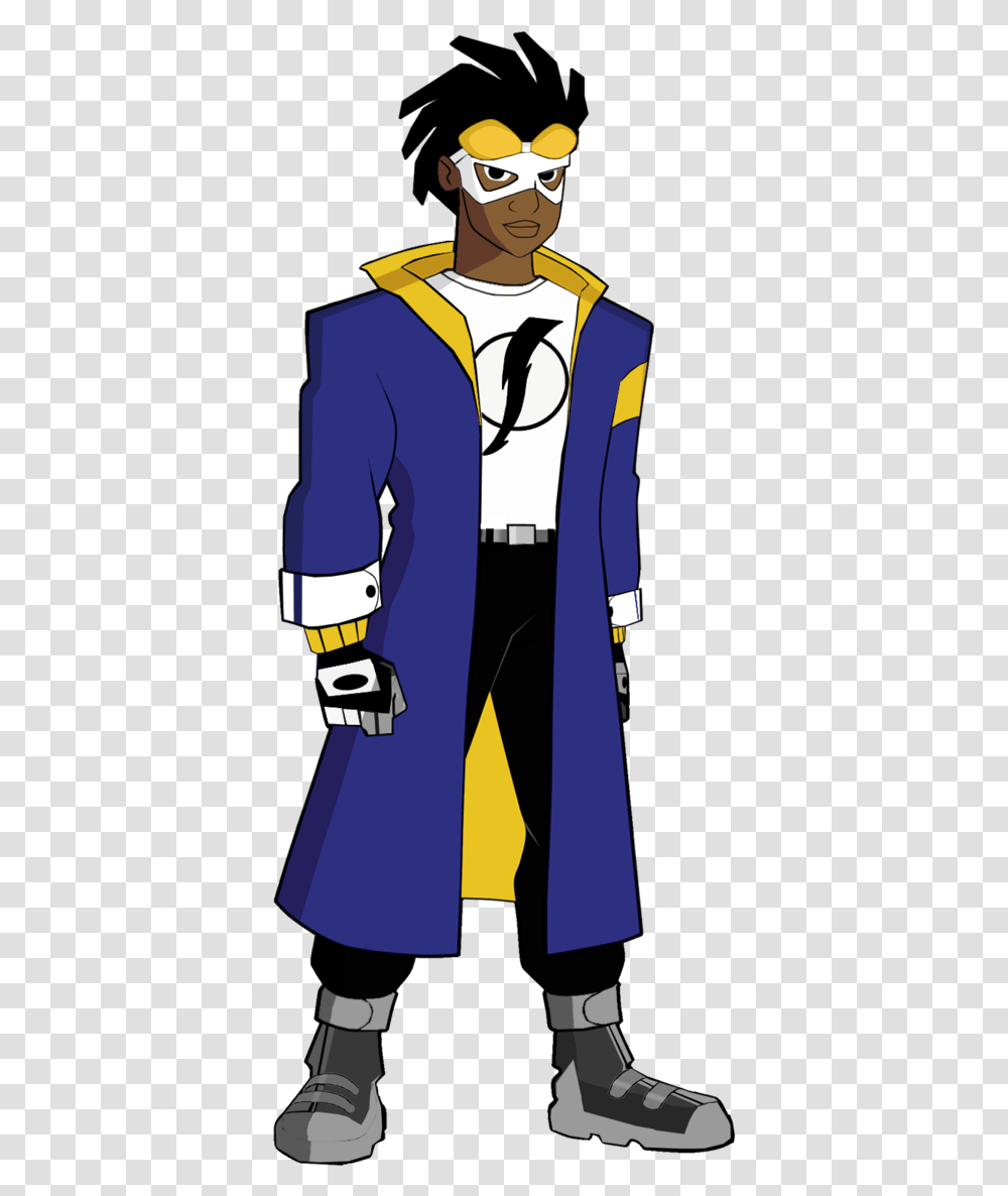 Static Shock Static Shock First Costume, Person, Performer, Overcoat Transparent Png