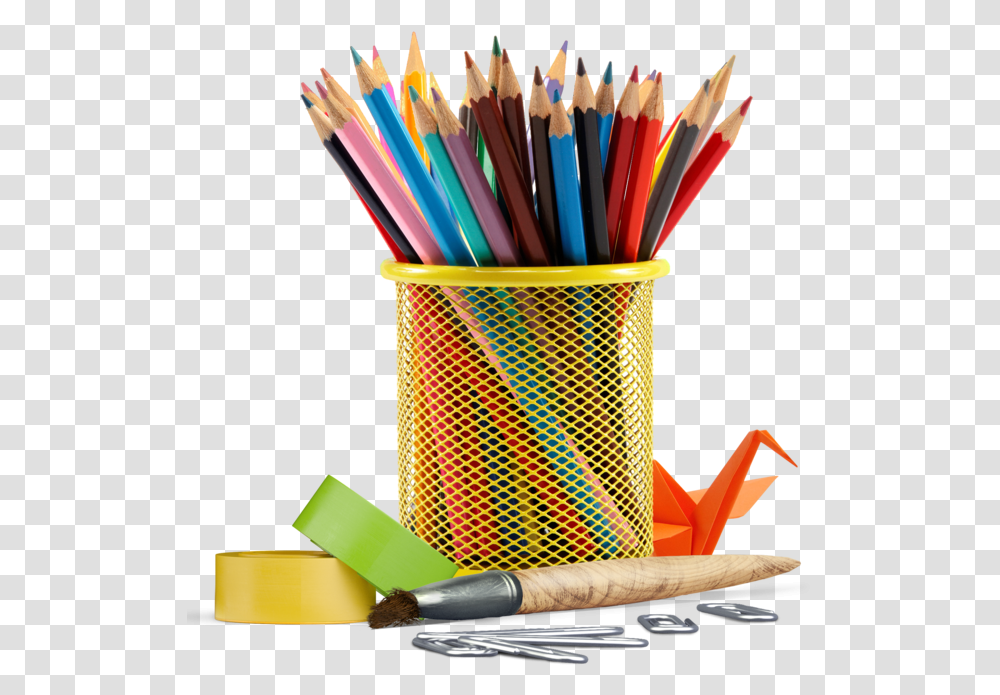 Stationery Bunch Of Pencils, Brush, Tool, Crayon Transparent Png