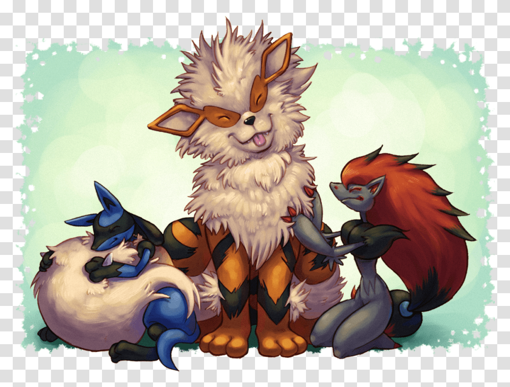 Statistics Arcanine And Lucario Full Size Download Dog And Cat Pokemon, Painting, Art, Bird, Animal Transparent Png