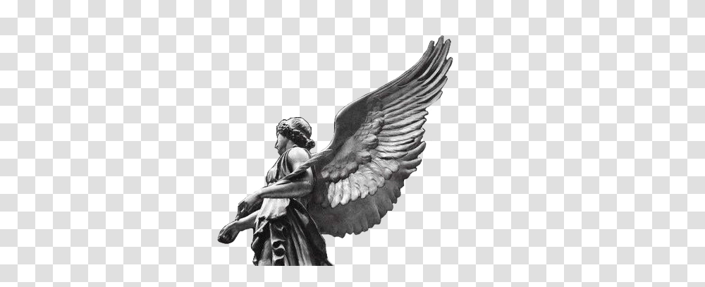 Statue Angel Pngs Lovely Pngs Usewithcredit Black And White Angel Aesthetic, Person, Human, Archangel Transparent Png