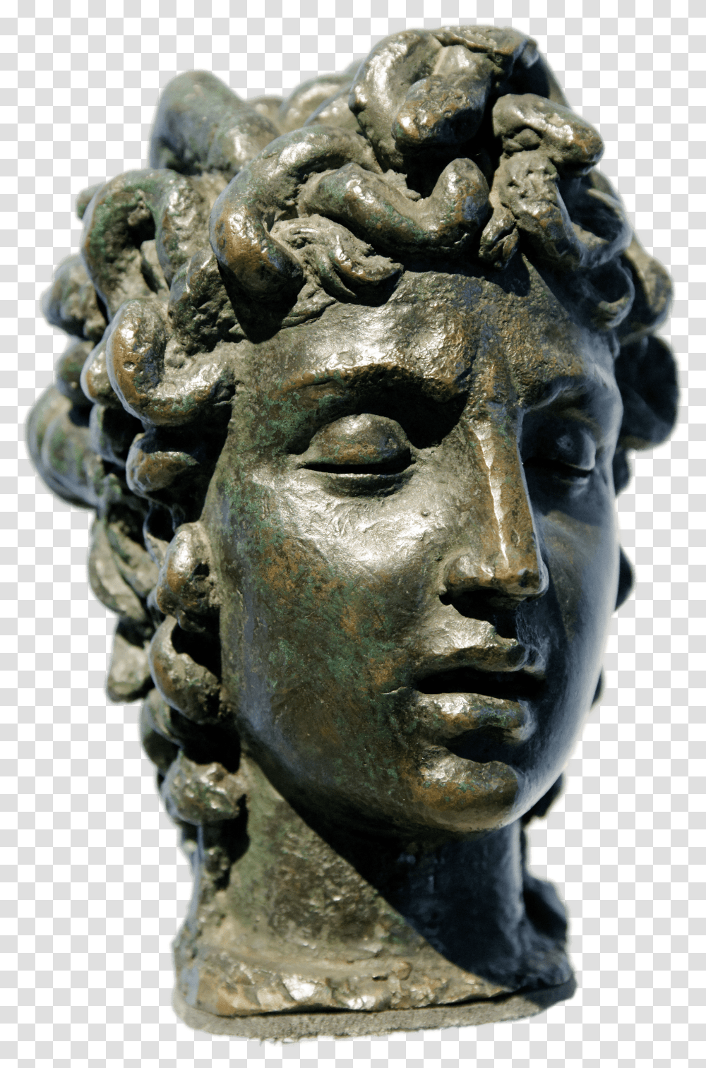 Statue Head Of Medusa Medusa Statue Head, Sculpture, Figurine, Bronze Transparent Png