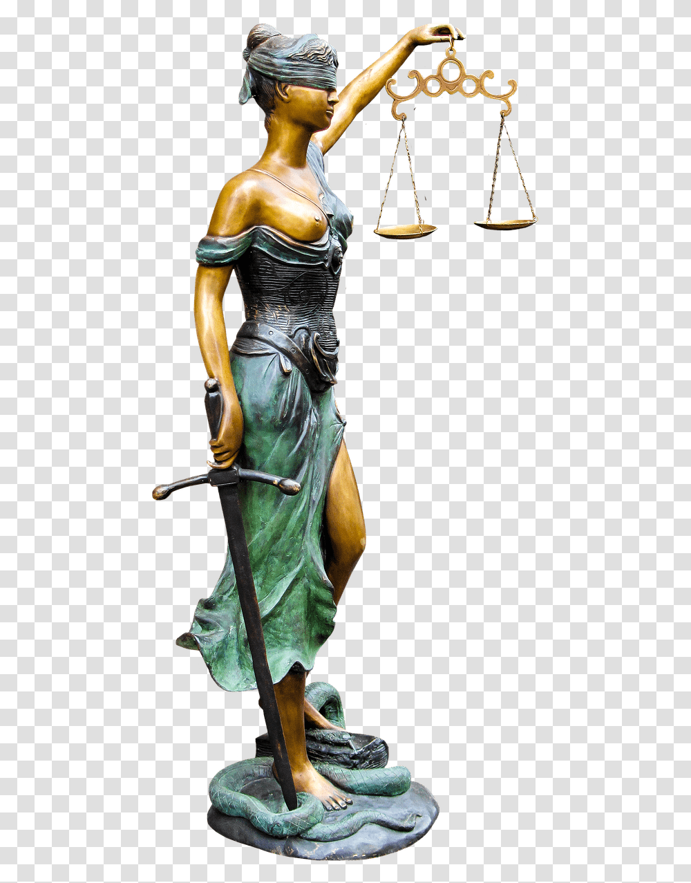 Statue Lady Of Justice Justicia, Figurine, Person, Human, Bronze Transparent Png