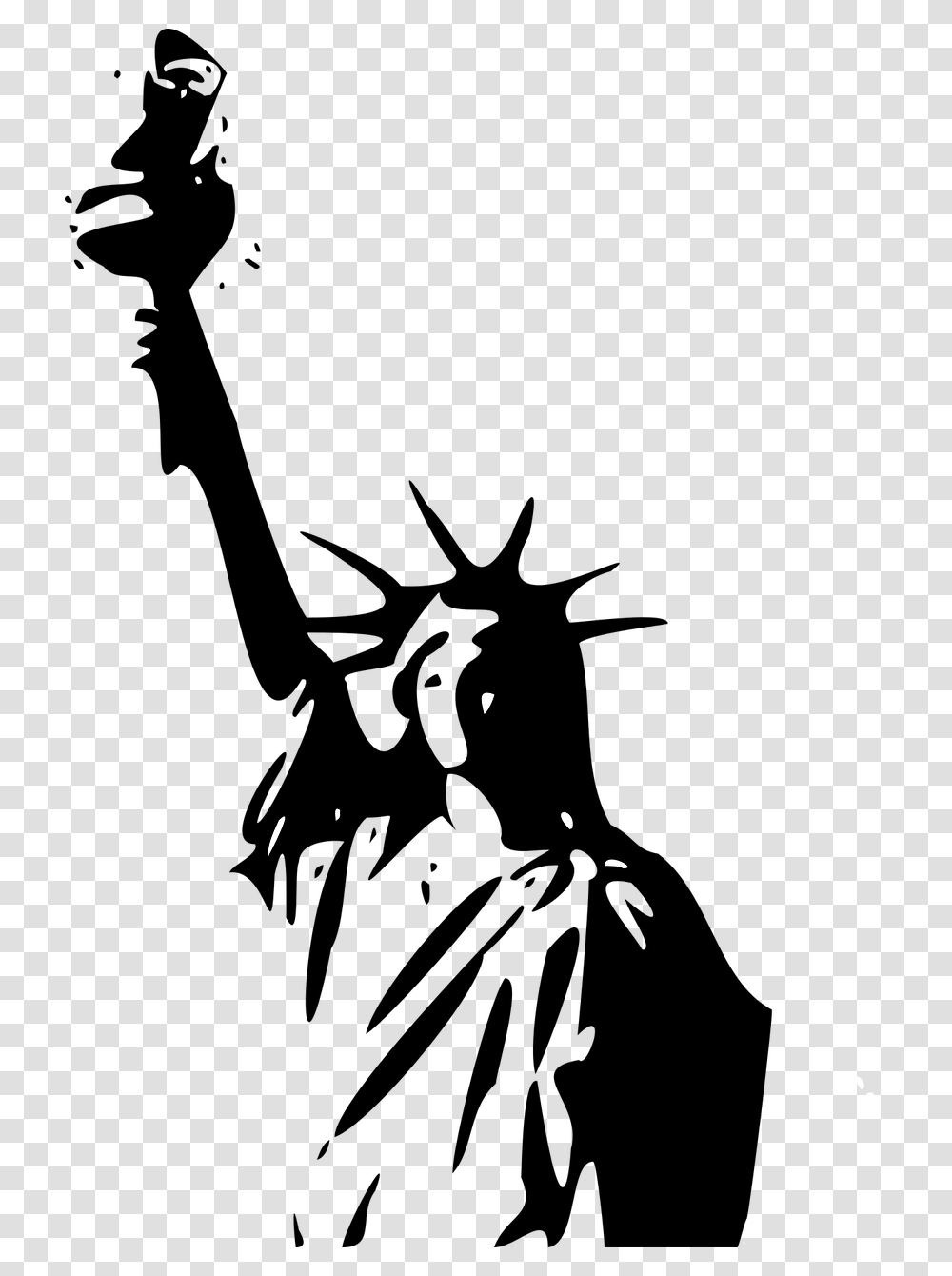 Statue New York Freedom Free Picture Statue Of Liberty Silhouette, Flare, Light, Gray, Stage Transparent Png