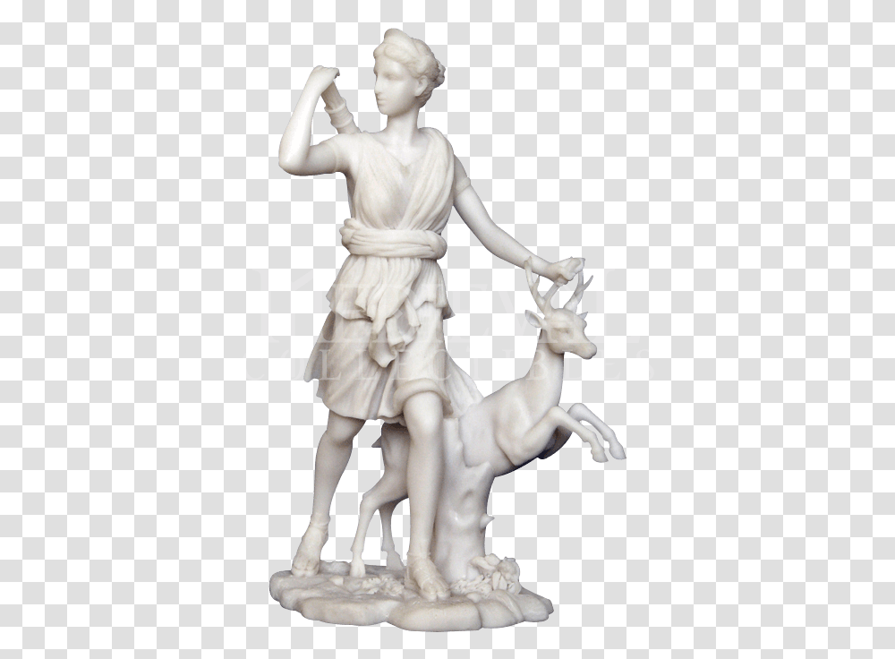 Statue Of Artemis Artemis And Deer Statue, Sculpture, Figurine, Person, Human Transparent Png