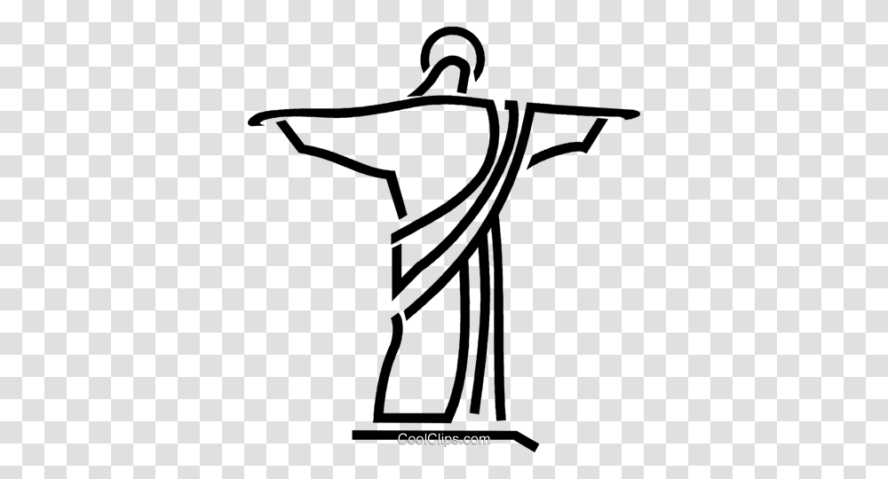 Statue Of Jesus Royalty Free Vector Clip Art Illustration, Silhouette, Cross, Bow Transparent Png