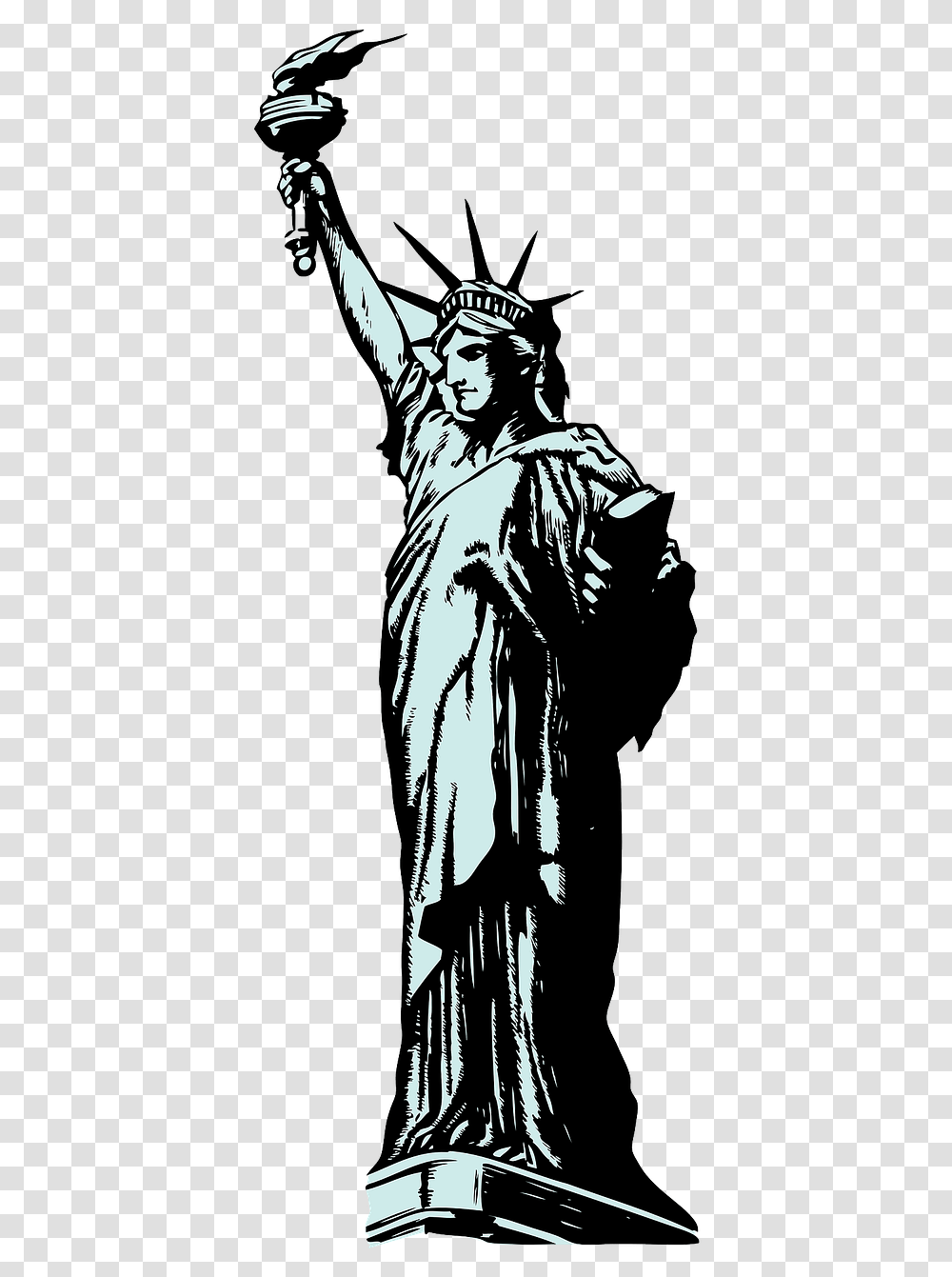 Statue Of Liberty Artwork, Person, Human, Apparel Transparent Png