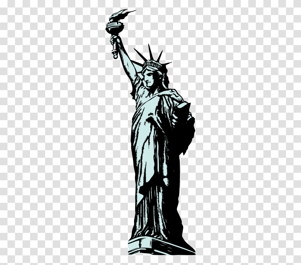 Statue Of Liberty Clipart Black And White, Person, Silhouette, Book Transparent Png