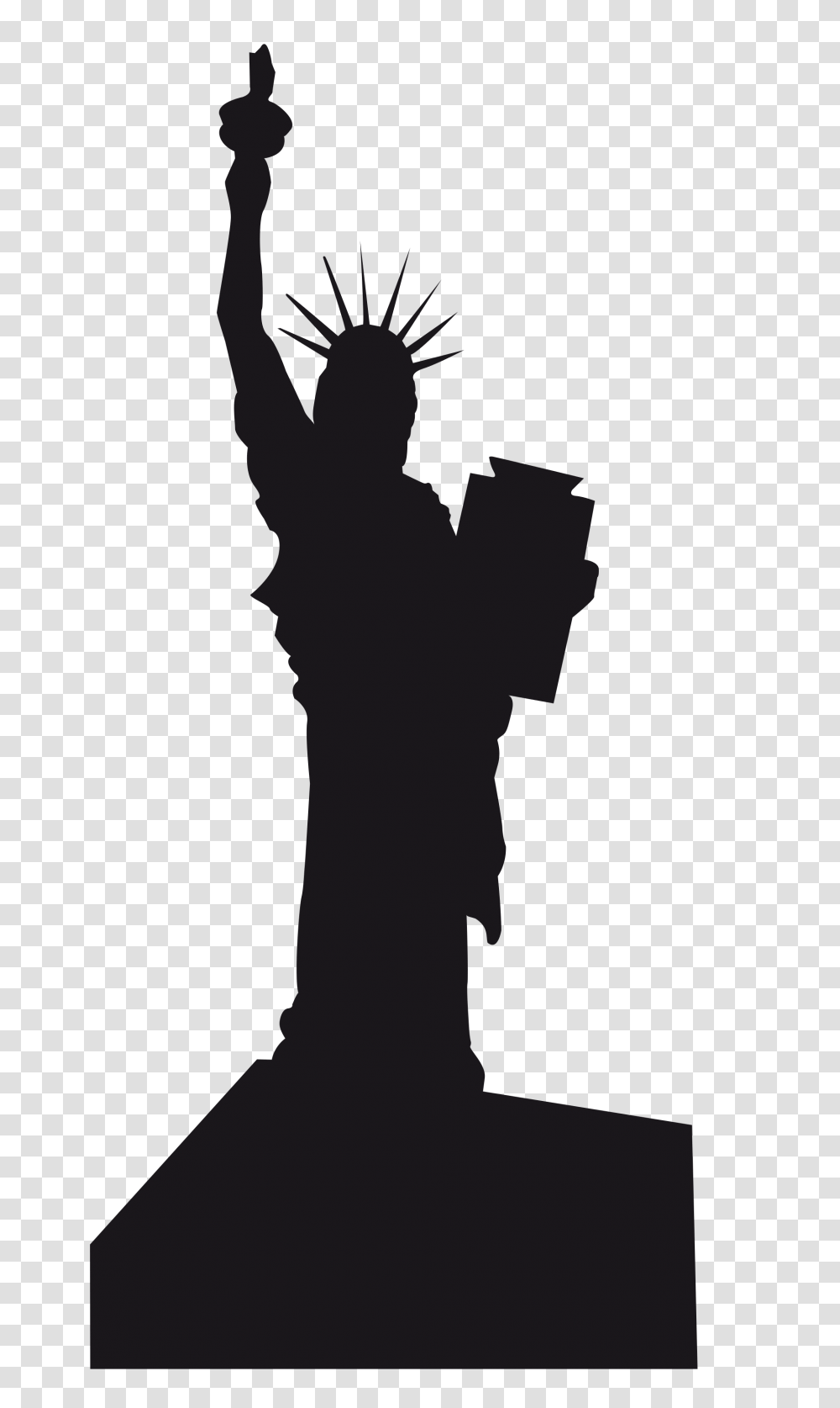 Statue Of Liberty Clipart Statue Libery, Silhouette, Person, Human Transparent Png