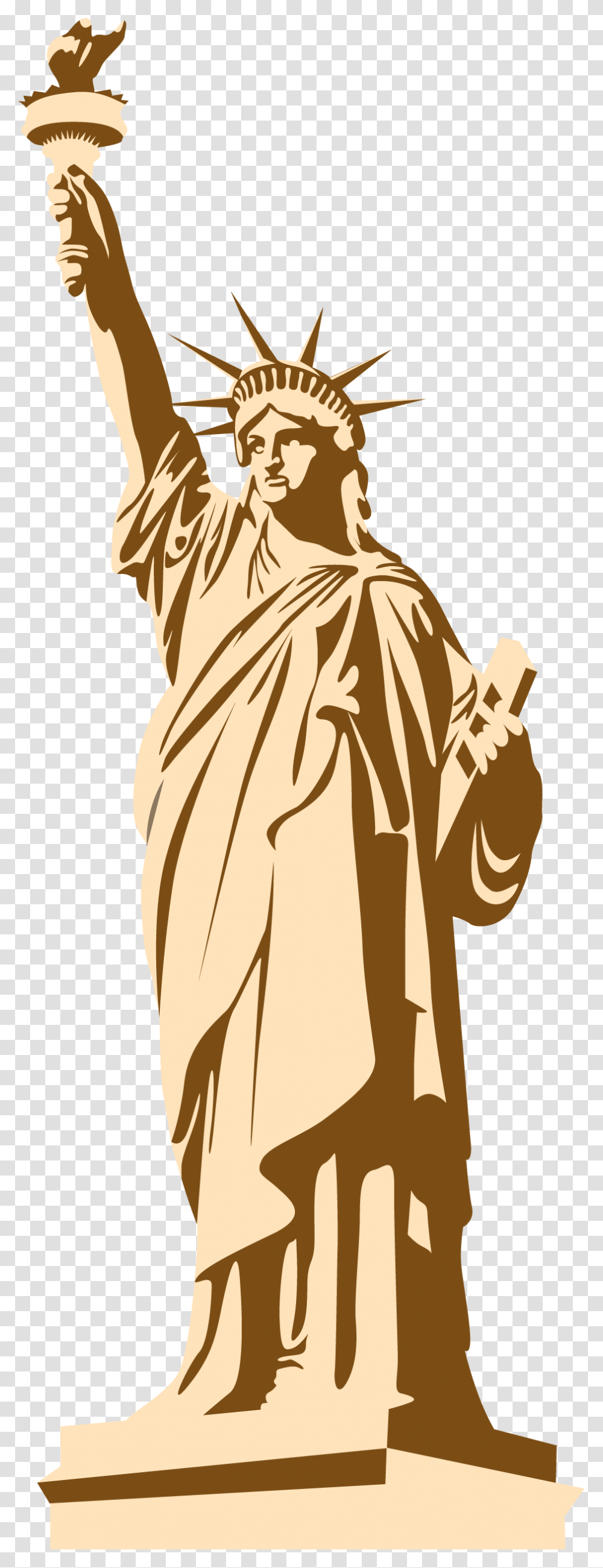 Statue Of Liberty Crown Download Statue Of Liberty Vector, Person, Coat Transparent Png