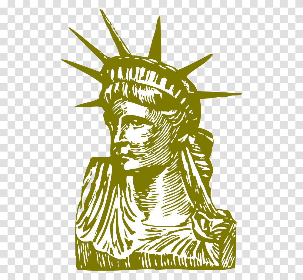 Statue Of Liberty Detail Vector Clip Art Statue Of Liberty Vector, Plant, Dragon, Animal, Reptile Transparent Png