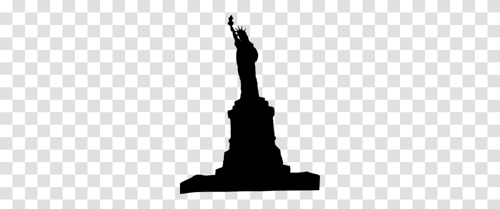 Statue Of Liberty Enligtening Silhouette Clip Art Silhouette, Person, People, Standing, Photography Transparent Png