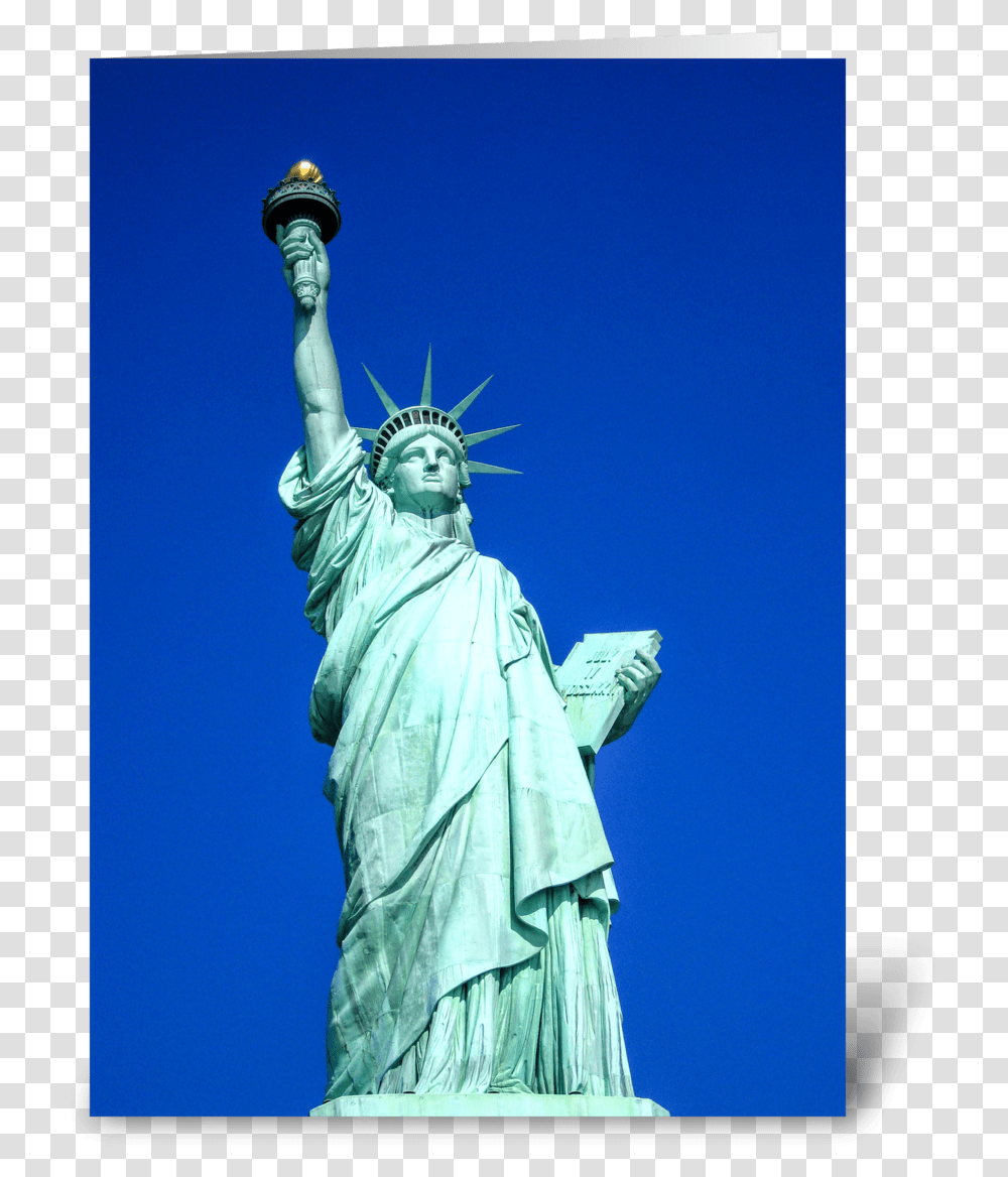 Statue Of Liberty Greeting Card Statue Of Liberty, Sculpture, Person, Human Transparent Png