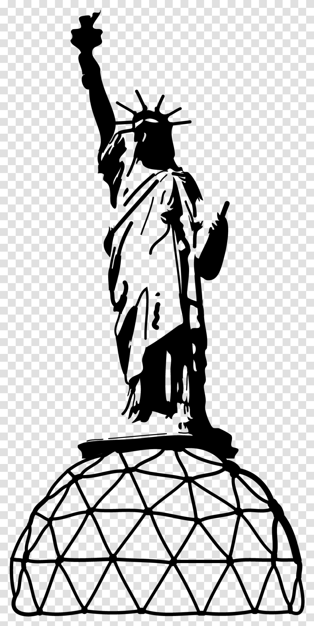 Statue Of Liberty Line Art Illustration, Gray, World Of Warcraft Transparent Png