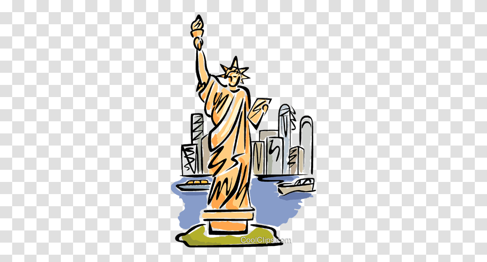 Statue Of Liberty Royalty Free Vector Clip Art Illustration, Kneeling, Poster, Advertisement Transparent Png