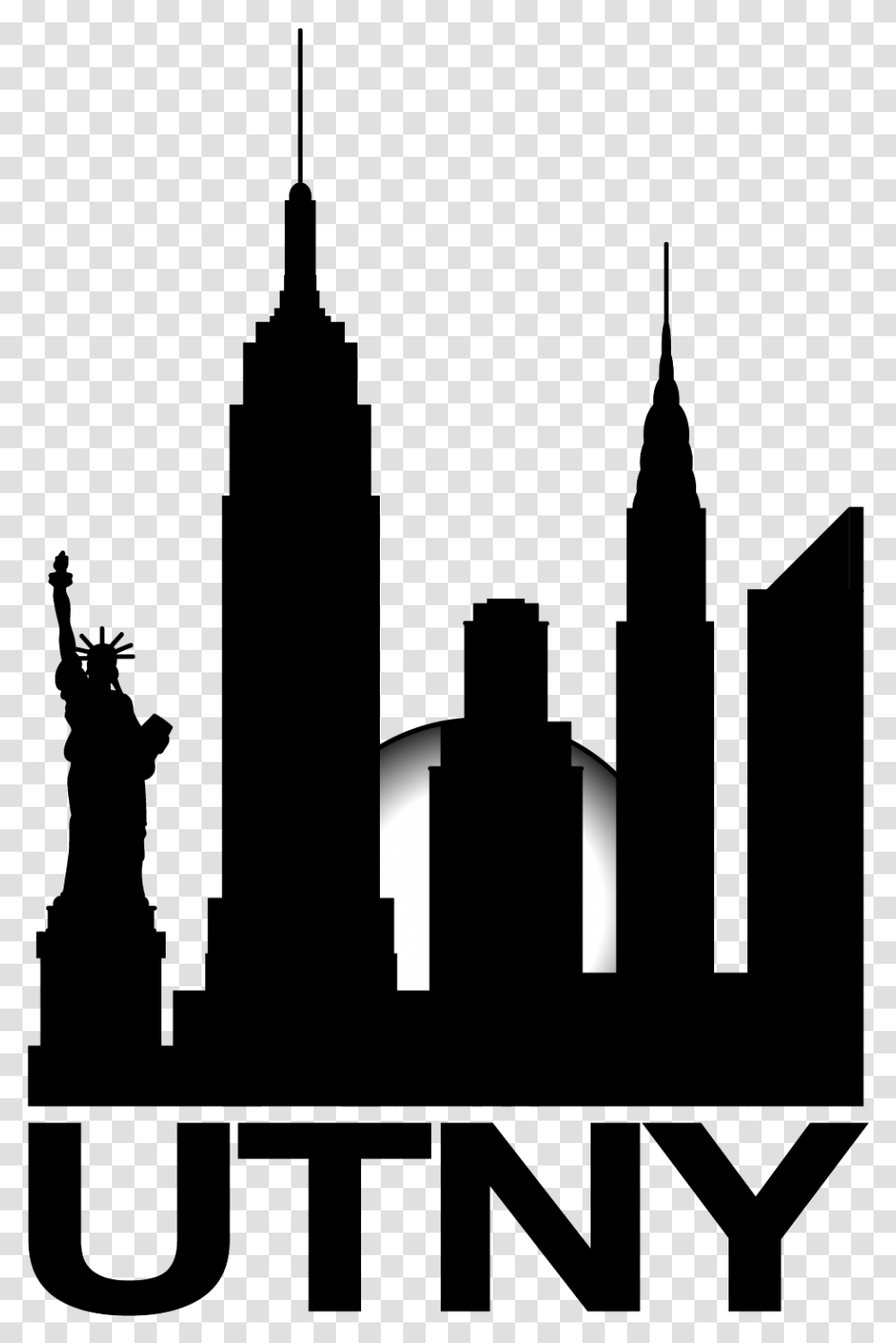 Statue Of Liberty Silhouette Flatiron Building Silhouette, Cross, Stencil Transparent Png