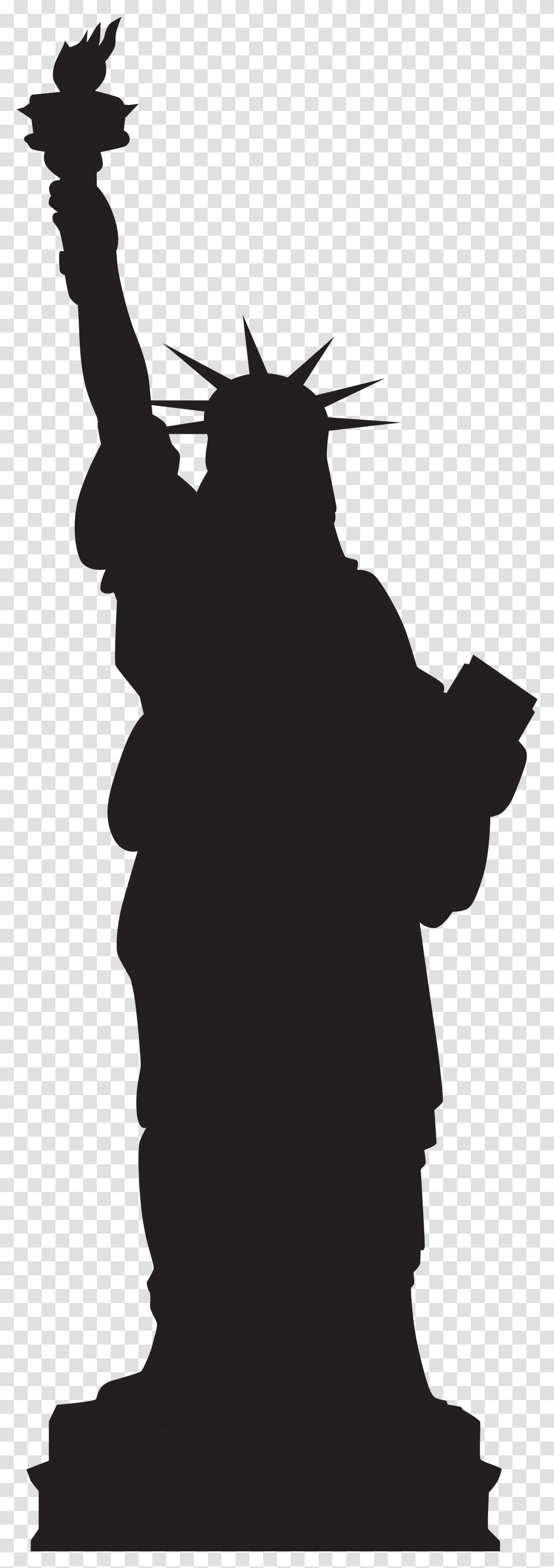 Statue Of Liberty Silhouette Statue Of Liberty, Person, Human, Hand, Kneeling Transparent Png