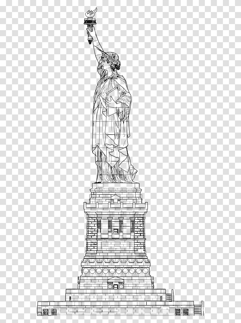 Statue Of Liberty Sketch, Gray, World Of Warcraft Transparent Png